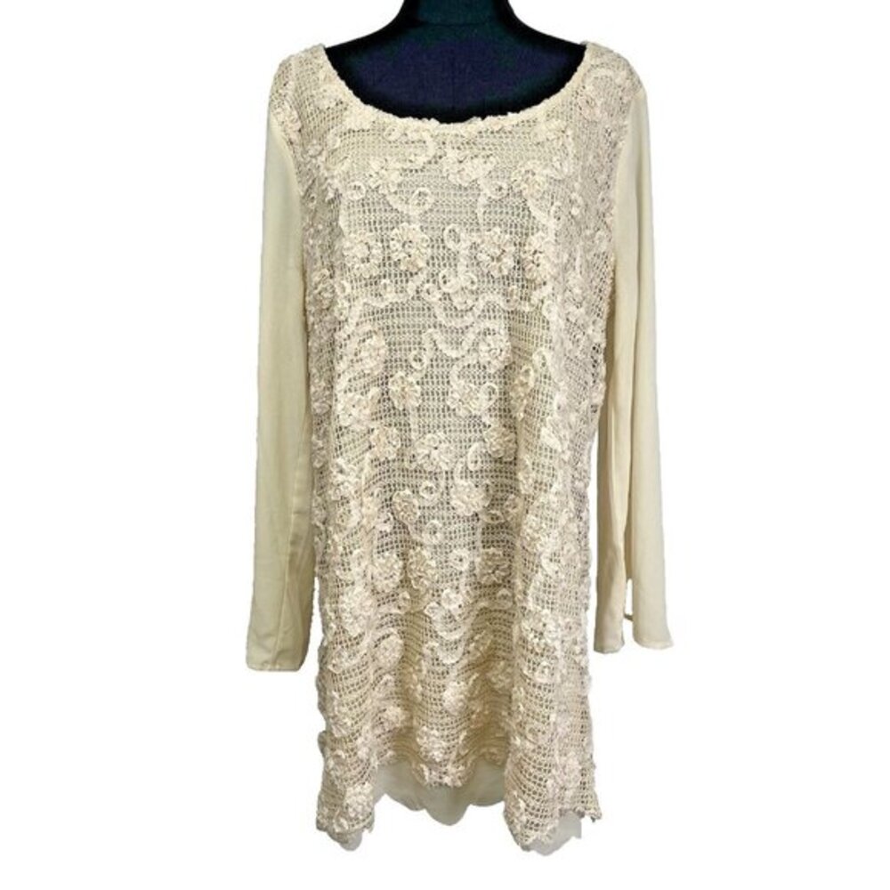 Anthropology Perch by Blu Pepper Dress‎ Size 1 XL Embellished Feminine Fairy